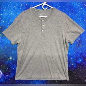 American Eagle Outfitters Super Soft Standard Fit Gray Short Sleeve Henley XL
